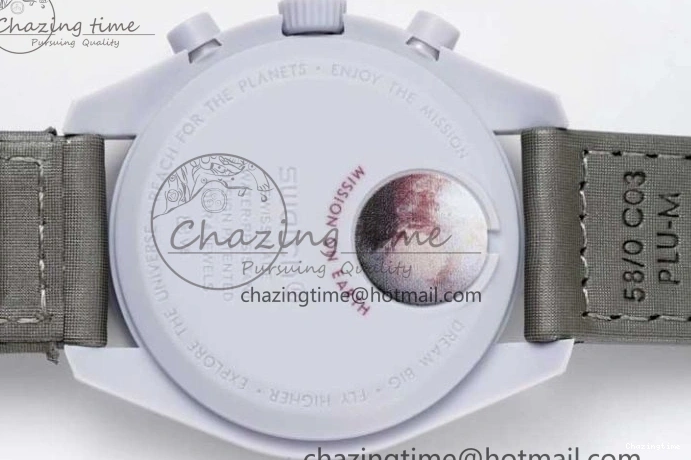 1229 Speedmaster Misson To Pluto 1:1 Best Edition Gray Dial On Nylon Strap Quartz TravelReady 7858